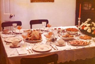 Christmas dinner table