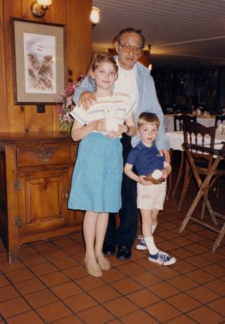 Marvin Stevens and Mitchell children at the Chesterfield, 1987